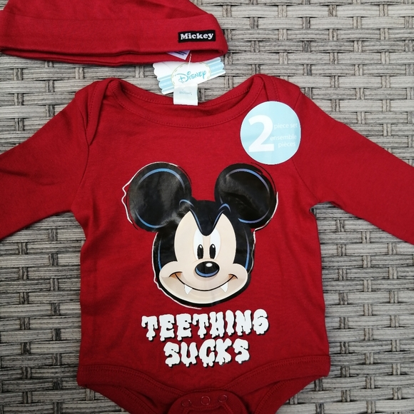 Mickey Mouse Disney Baby Onesie and Hat Set - Picture 3 of 7